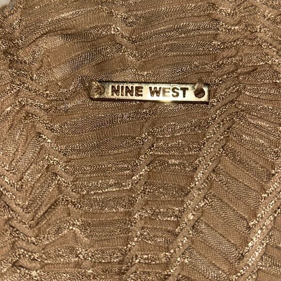 Nine West Ribbed Tan Sleeveless Blouse - Picture 2 of 3